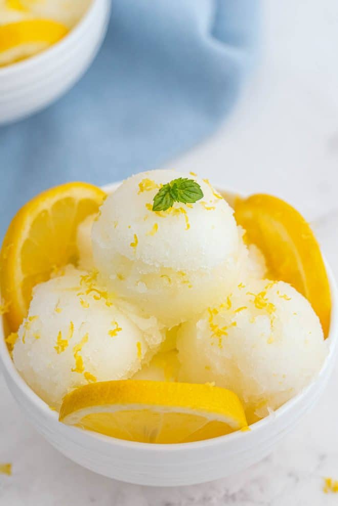 Easy Lemon Sorbet - Spoonful of Flavor