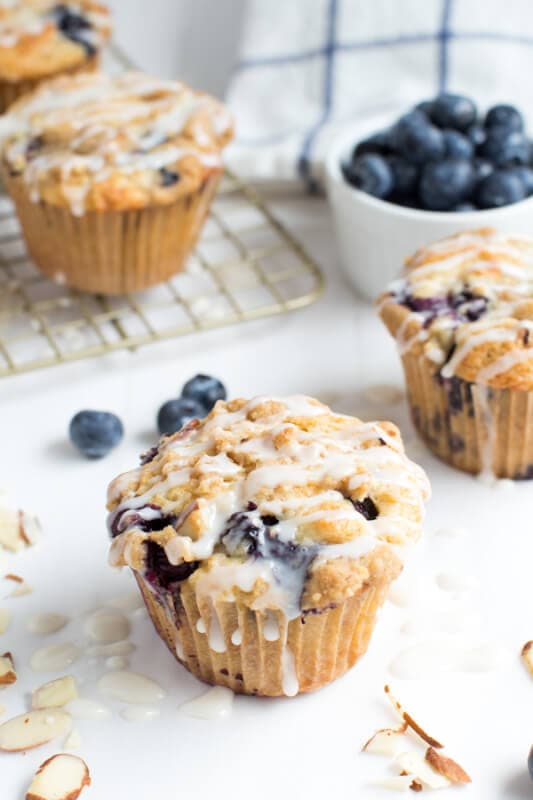 Blueberry Almond Coffee Cake Muffins - Spoonful of Flavor