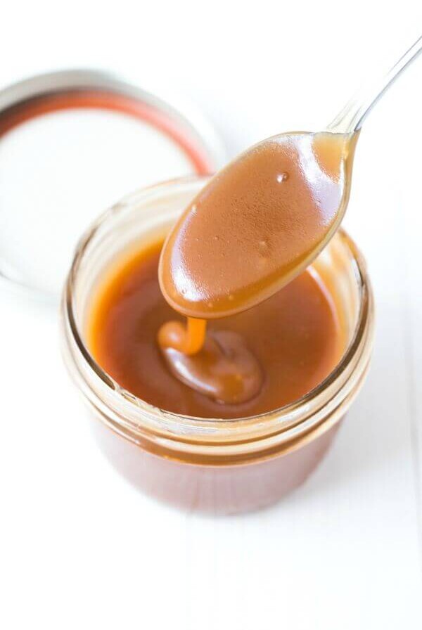 homemade caramel sauce made with three ingredients