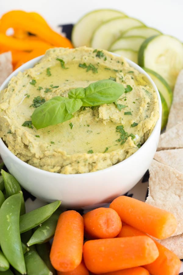 Garden Vegetable Hummus - Spoonful of Flavor