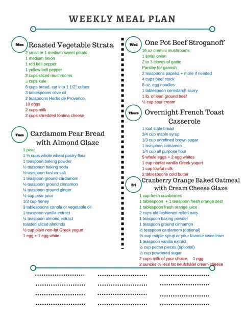 Healthy Weekly Meal Plan 12.17.16 - Spoonful Of Flavor