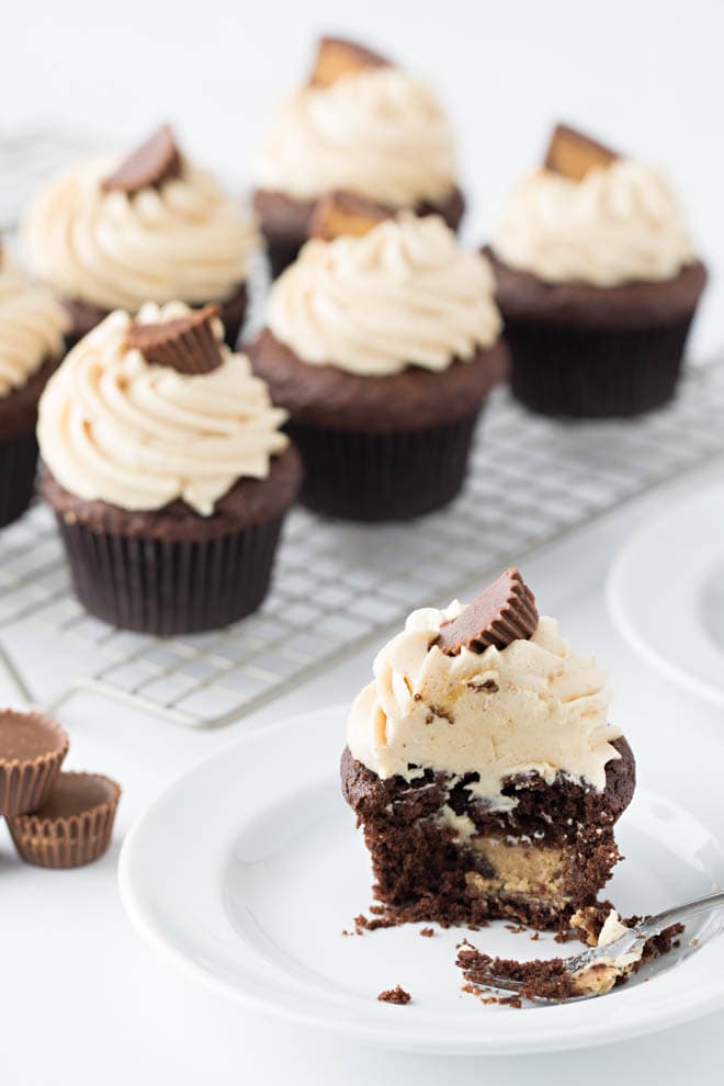 Chocolate Peanut Butter Cupcakes - Spoonful of Flavor