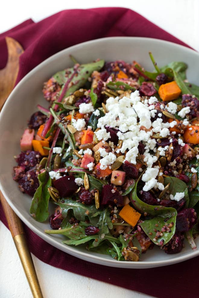 Roasted Sweet Potato, Beet, Apple and Quinoa Salad - Spoonful of Flavor