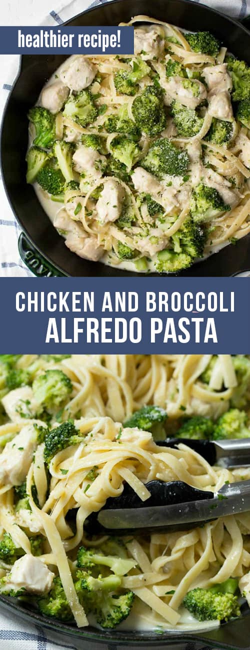 Lightened Up Chicken and Broccoli Fettuccine Alfredo - Spoonful of Flavor