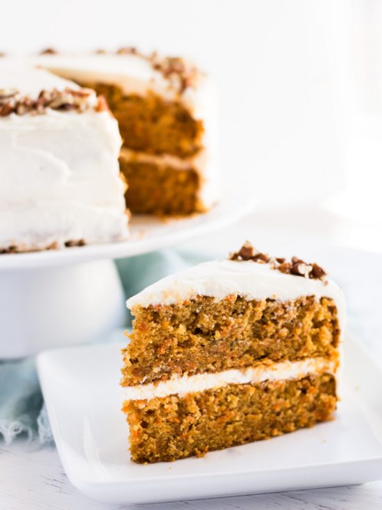 Layered Carrot Cake with Cream Cheese Frosting - Spoonful of Flavor