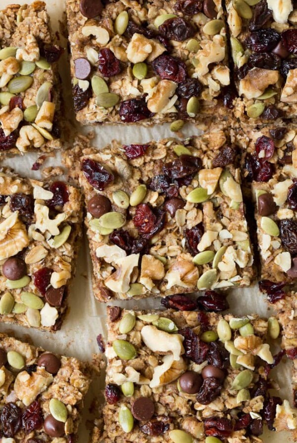 cut trail mix breakfast bars