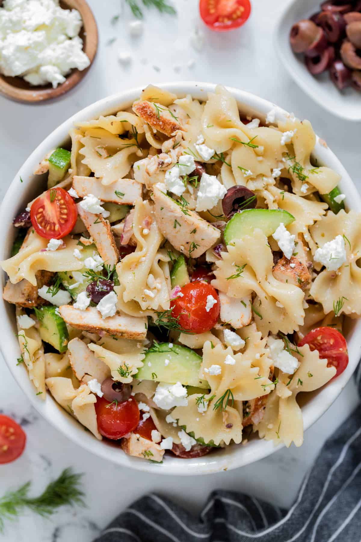 Easy Greek Chicken Pasta Salad