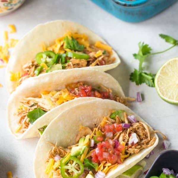 Slow Cooker Chicken Tacos - Spoonful Of Flavor