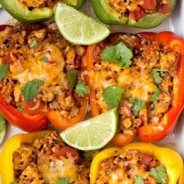 Ground Turkey Stuffed Peppers with Quinoa - Spoonful of Flavor