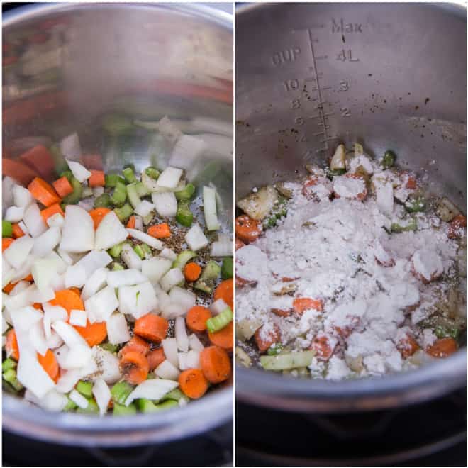 saute vegetables in the instant pot