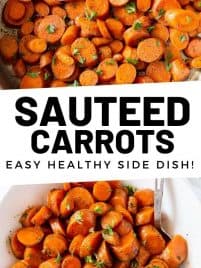 sauteed carrots in a skillet