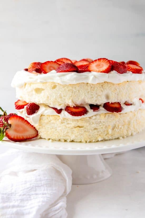 Angel Food Cake With Strawberries & Cream L Spoonful Of Flavor