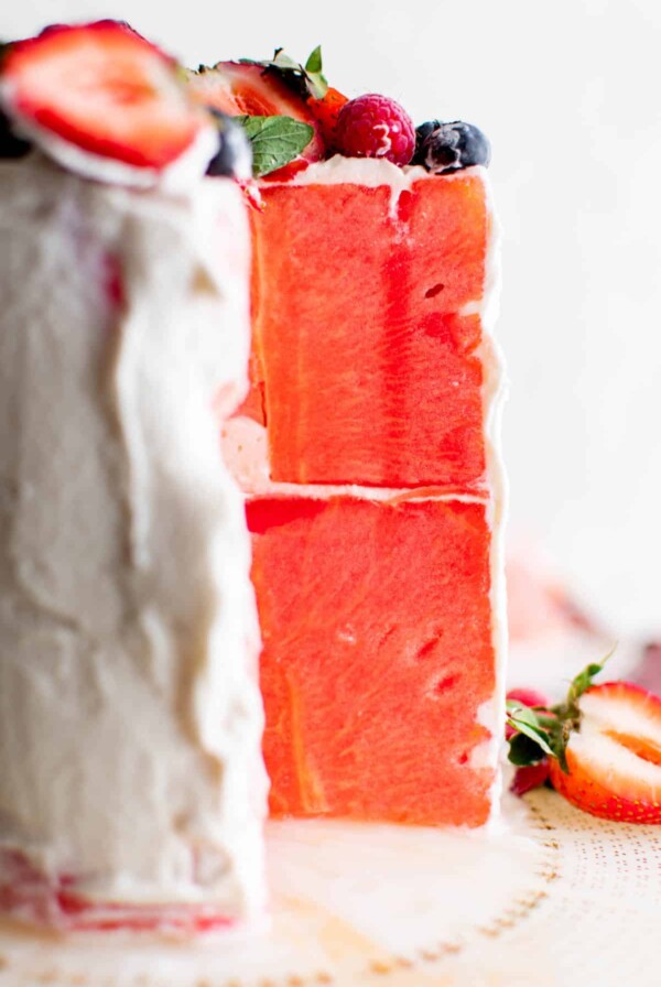 two layer watermelon cake