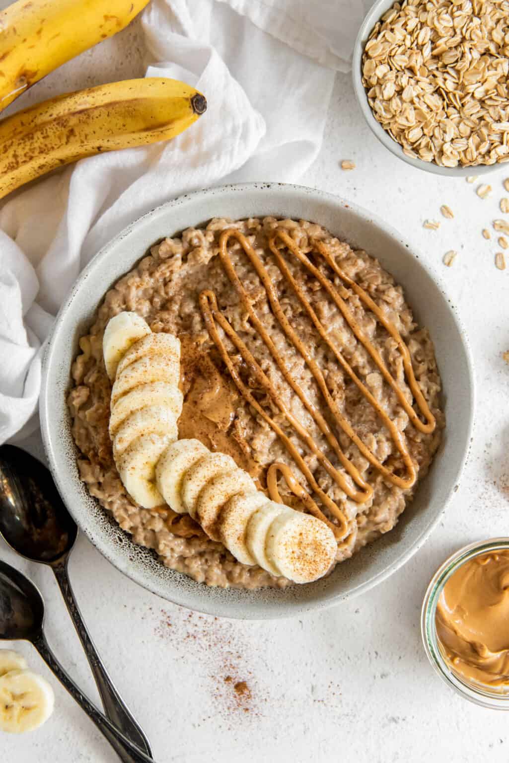 Easy Peanut Butter Banana Oatmeal - Spoonful of Flavor