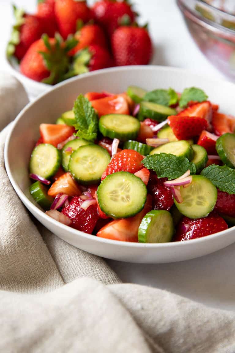 Strawberry and Cucumber Salad - Spoonful of Flavor