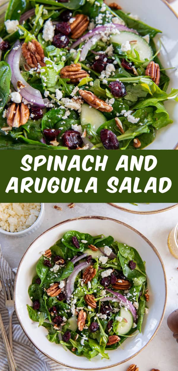 Spinach and Arugula Salad - Spoonful of Flavor